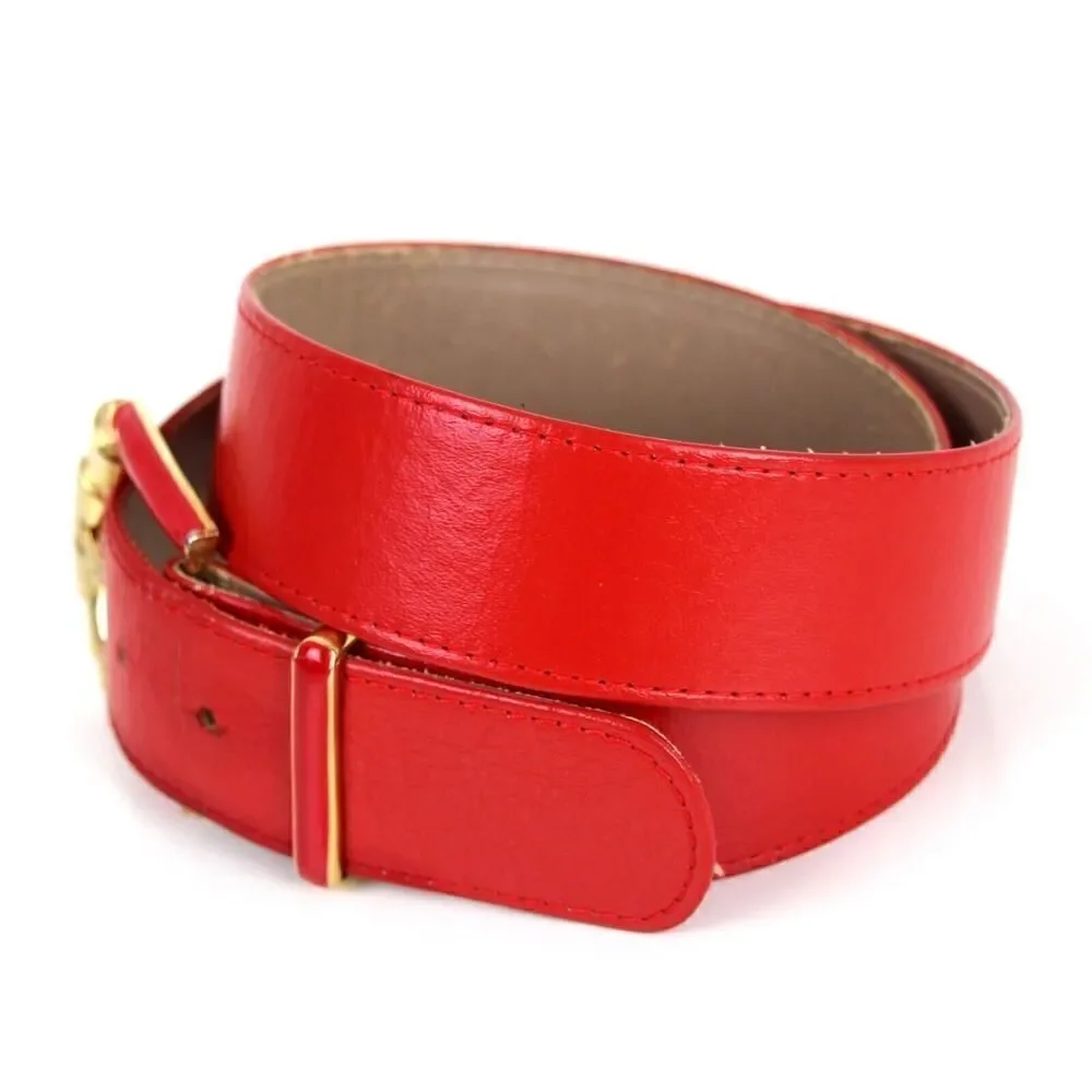VTG ST. JOHN RED GENUINE LEATHER 1.5